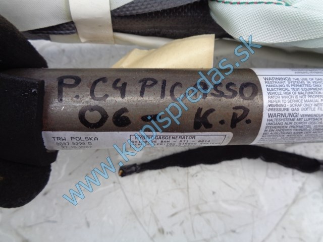 pravý strešný airbag na citroen c4 picasso, 9654114980